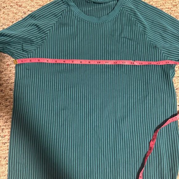 Lululemon Rest Less Pullover Colour Rib Green Jasper / Oceanic- Size 10 - Picture 8 of 8